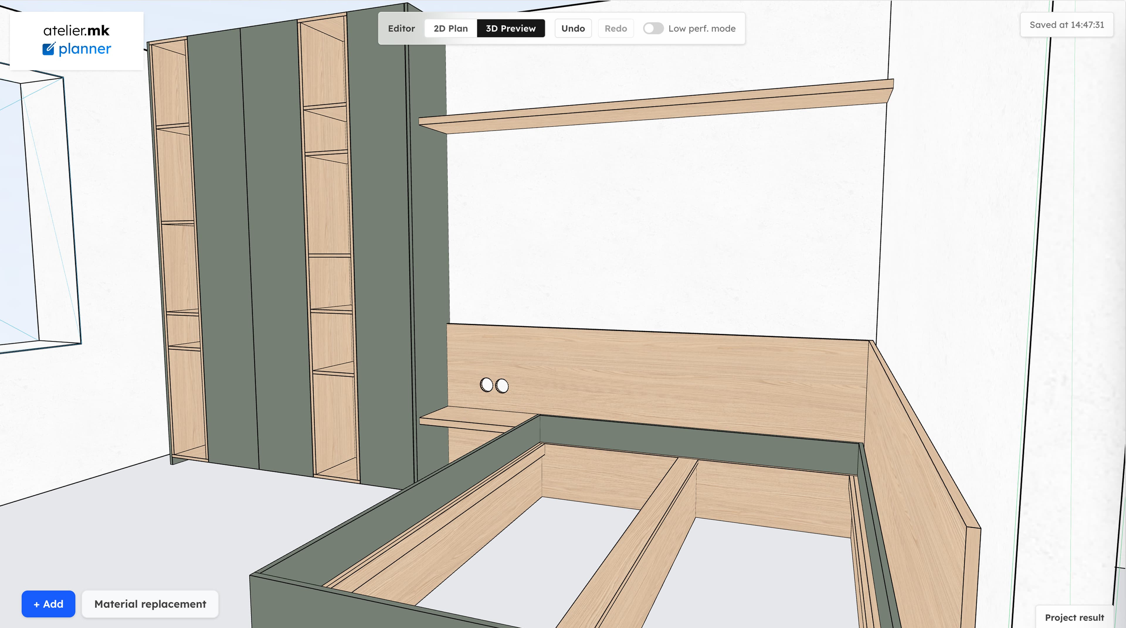 3D interior planner view